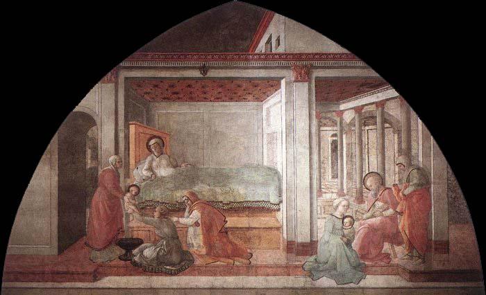 Fra Filippo Lippi Birth and Naming St John Norge oil painting art